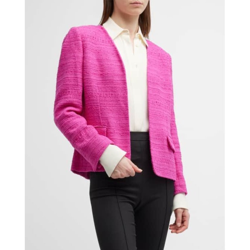 Kobi Halperin Elle Jacket French Pink Tweed Open Front Blazer XXL NWT- was $598